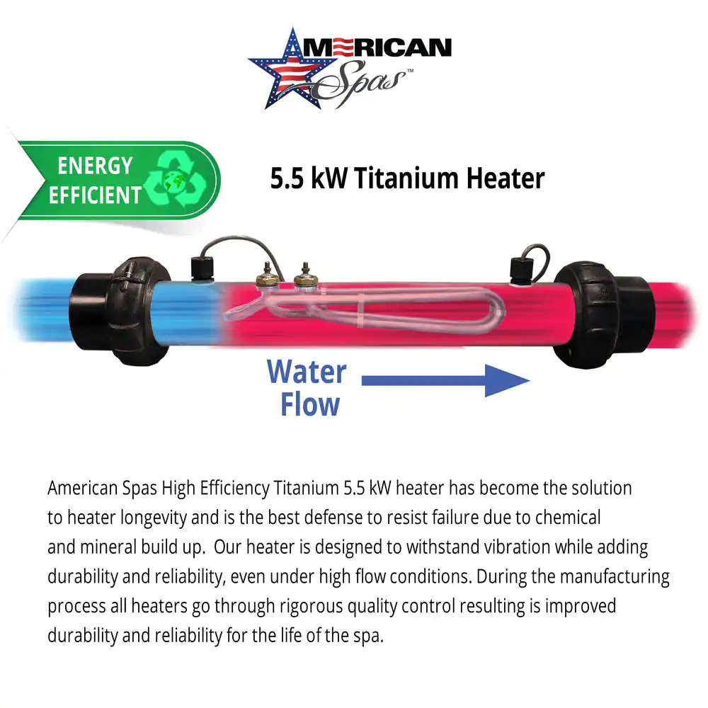 American Spas 6-Person 100-Jet Premium Acrylic Lounger Spa Standard Hot Tub with Bluetooth Sound System and LED Waterfall
