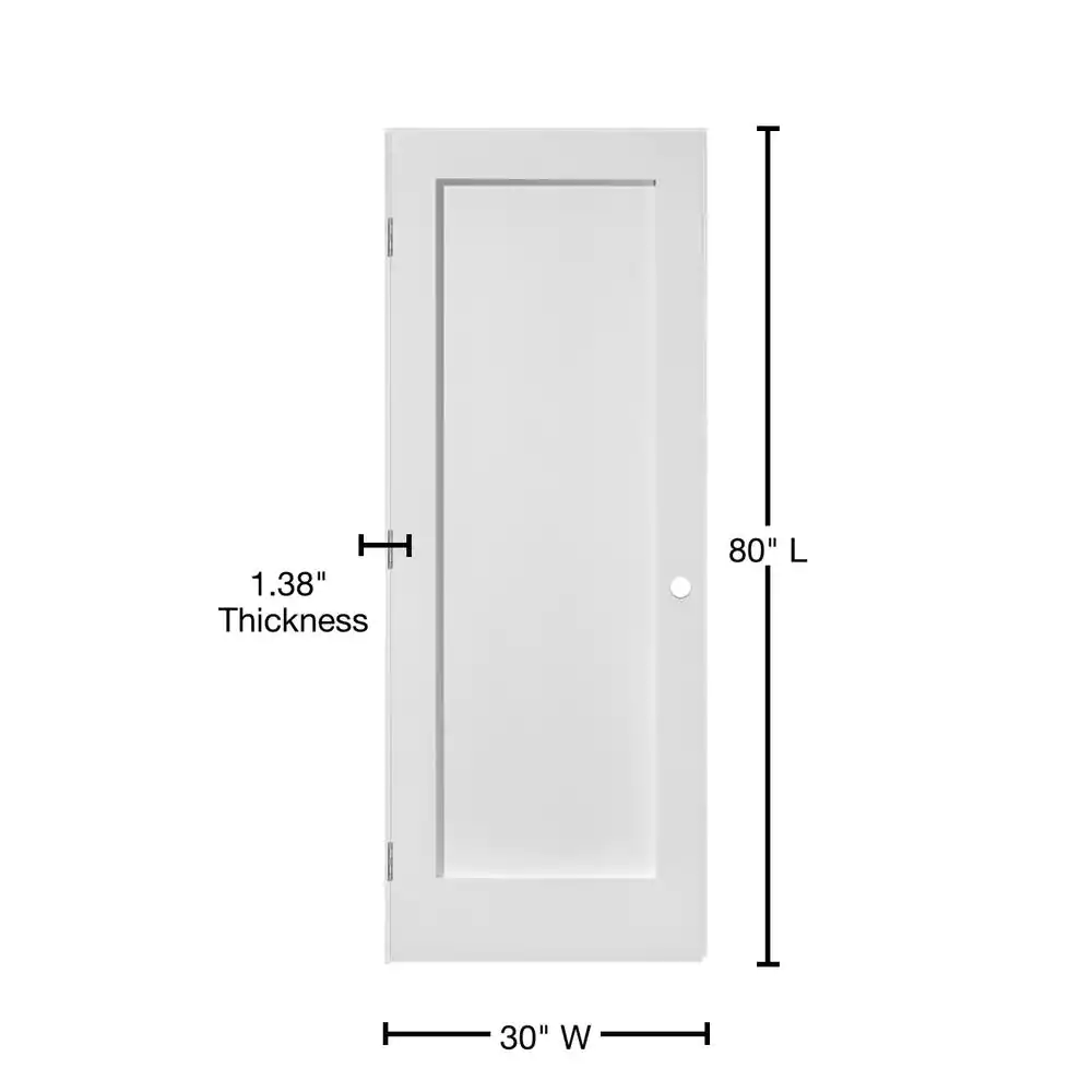 Masonite MDF Series Smooth 1-Panel Solid Core Primed Composite Single Prehung Interior Door