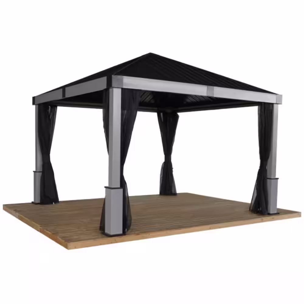 Sojag Lena 12 ft. x 12 ft. Grey Hard Top Rustproof Aluminum Framed Gazebo