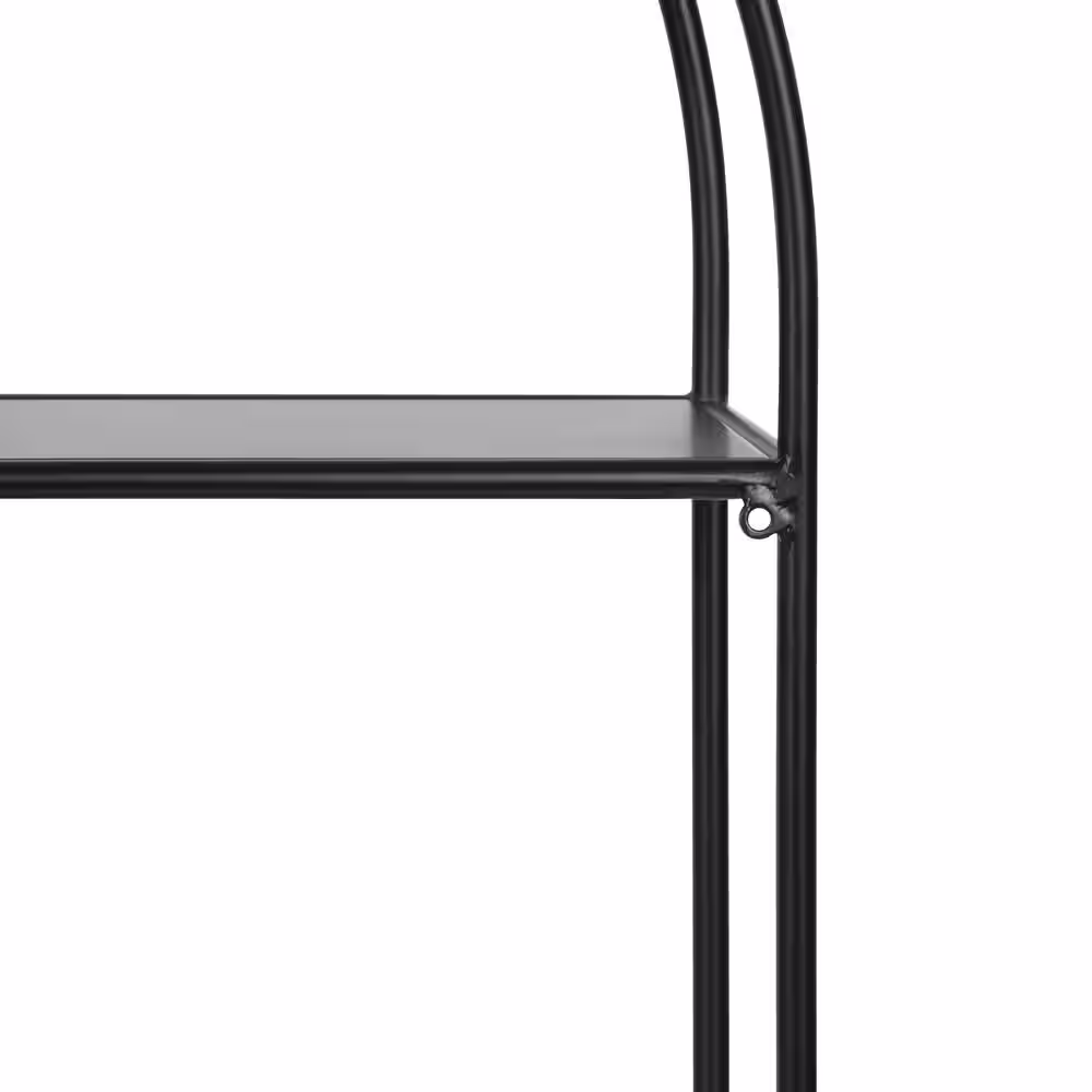 Kate and Laurel Monroe 6 in. x 24 in. x 26 in. Black Metal Floating Decorative Wall Shelf Without Brackets