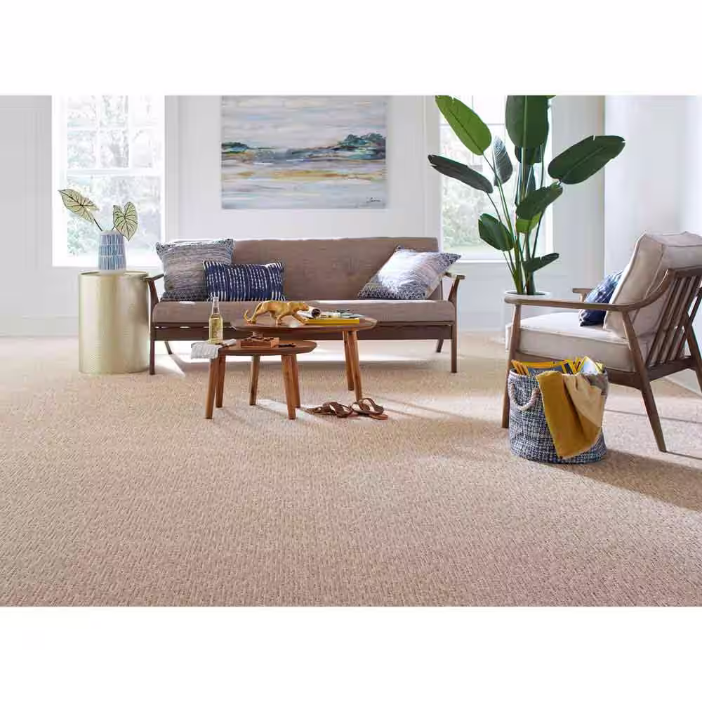Home Decorators Collection Lanning  - Stepping Stone - Brown 36.48 oz. Polyester Pattern Installed Carpet
