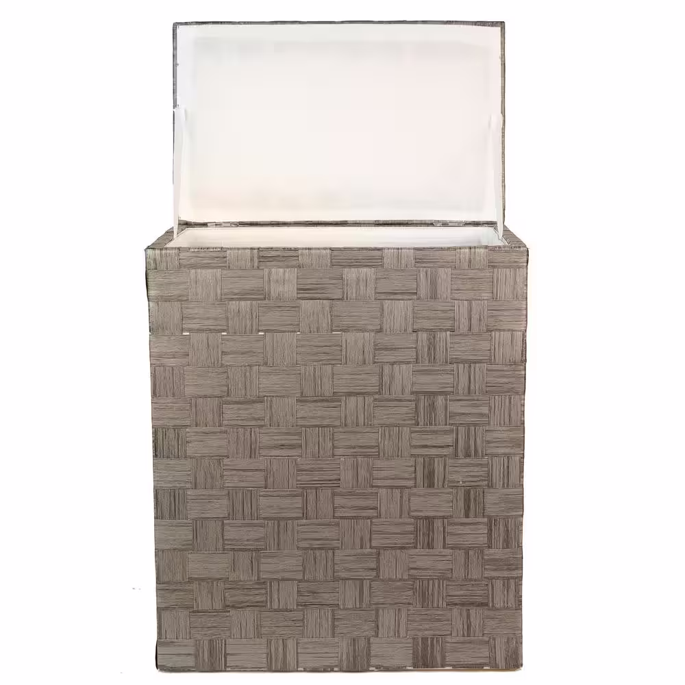None Liberty Charcoal Grey Standard Hamper in 24 Ply Natural Cord, Lined