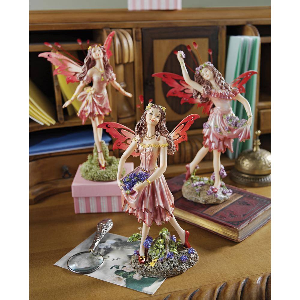 Design Toscano 8 in. H Crosstweed Meadow Victorian Fairy Statue Collection (Set of 3)