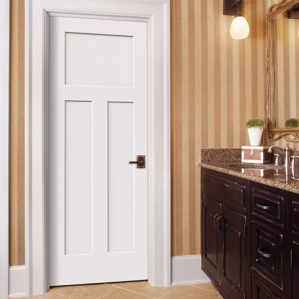 JELD-WEN 30 in. x 80 in. Craftsman White Painted Left-Hand Smooth Molded Composite Single Prehung Interior Door