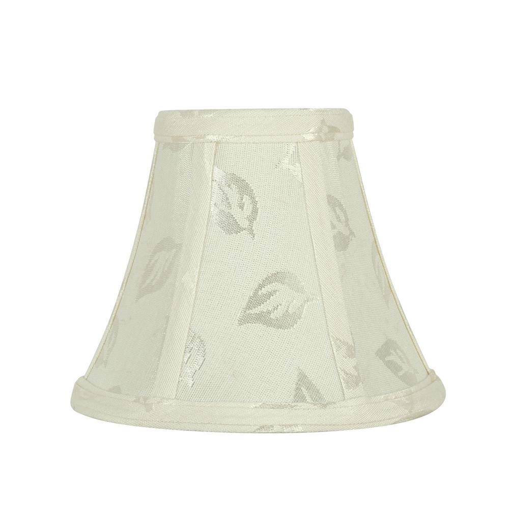 Aspen Creative Corporation 6 in. x 5 in. Off White and Leaf Design Bell Lamp Shade (6-Pack)