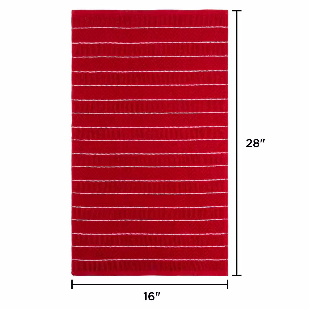 None 100% Cotton Striped Chevron Weave Kitchen Towels (Set of 8)