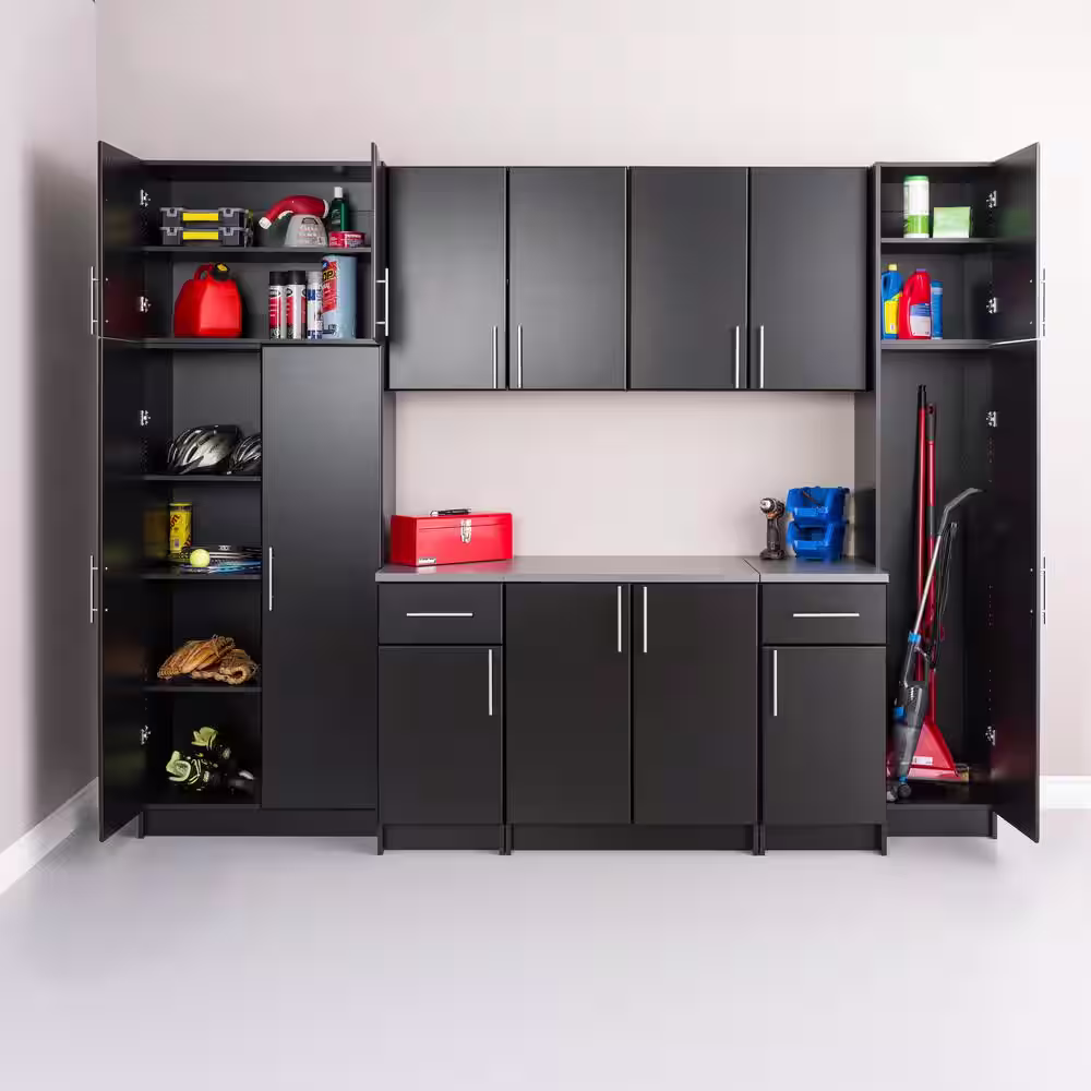 None Composite Wall Mounted Garage Cabinet in Black (32 in. W x 30 in. H x 12 in. D)