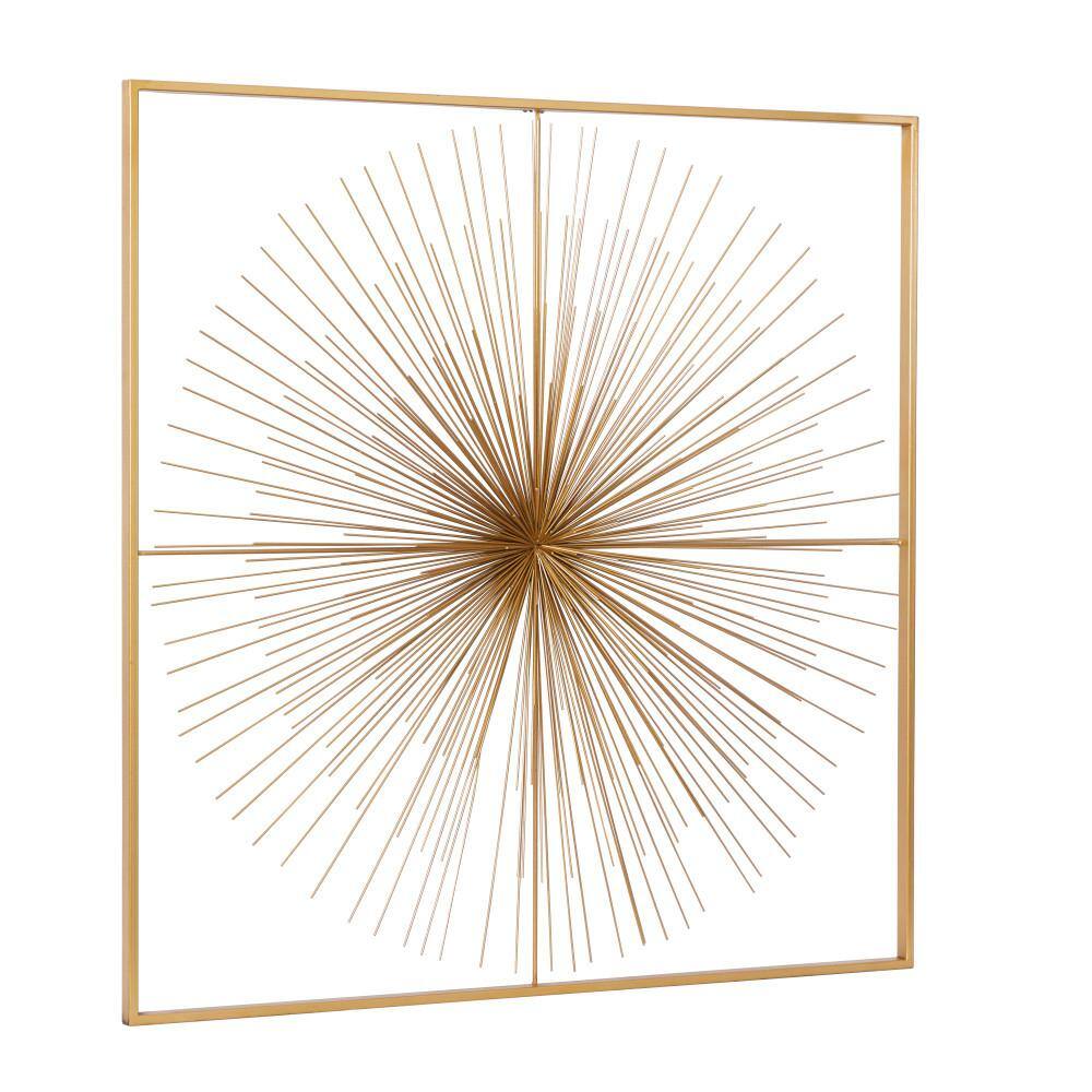 CosmoLiving by Cosmopolitan Metal Gold Handmade Large 3D Starburst Wall Decor with Gold Frame