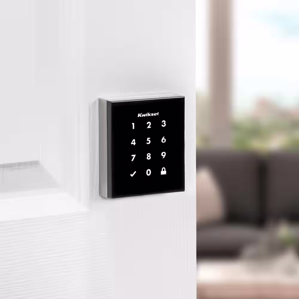 Kwikset Obsidian Satin Nickel Keyless Keypad Electronic Touchscreen Deadbolt Featuring Z-Wave Technology