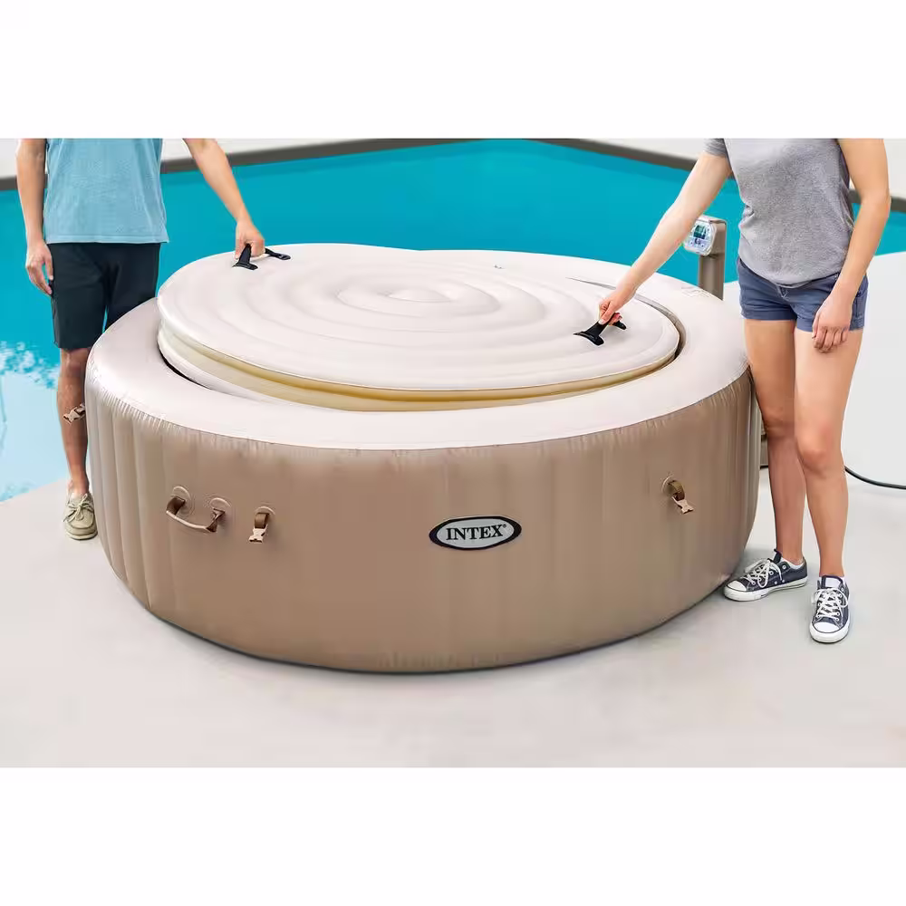 None SimpleSpa 4-Person Inflatable Portable Hot Tub w/Energy Efficient Cover