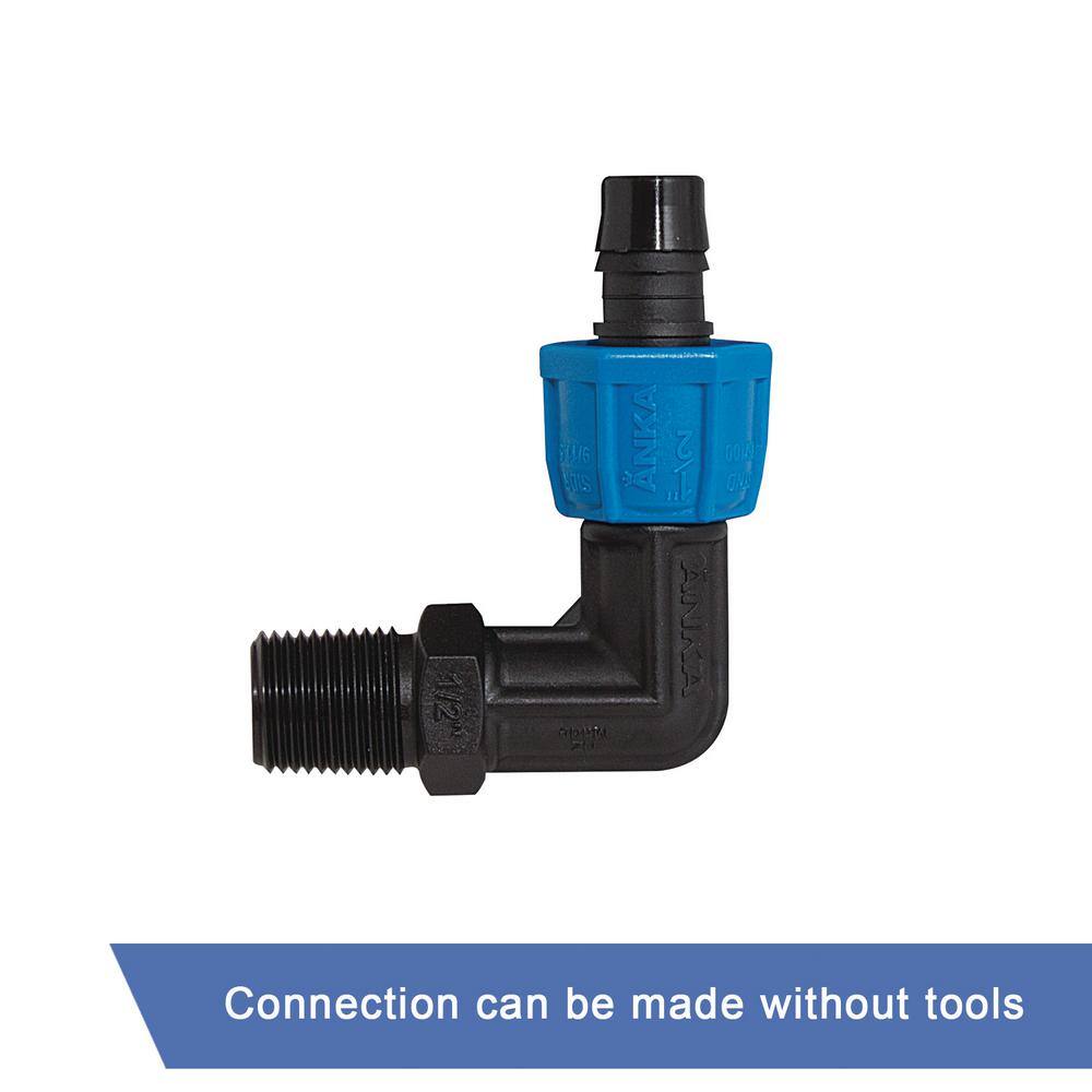 Watts ANKA 1/2 in. Fiberglass Reinforced Nylon 90-Degree MNPT x Barb Elbow