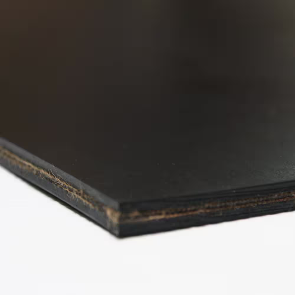 Rubber-Cal Heavy Black Conveyor Belt - 0.41 (3 ply) Thick x 6 in. Width x 24 ft. Length - Rubber Sheet