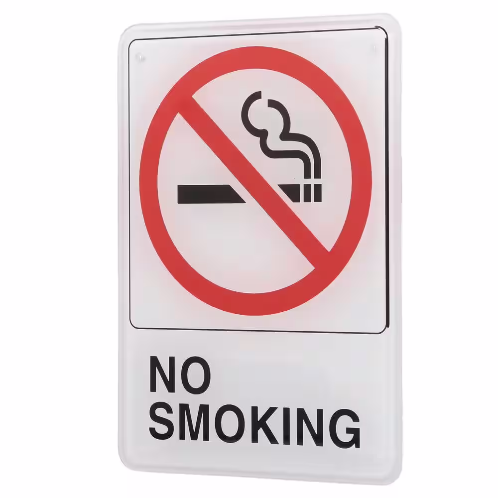 Everbilt 5 in. x 7 in. Plastic No Smoking Sign