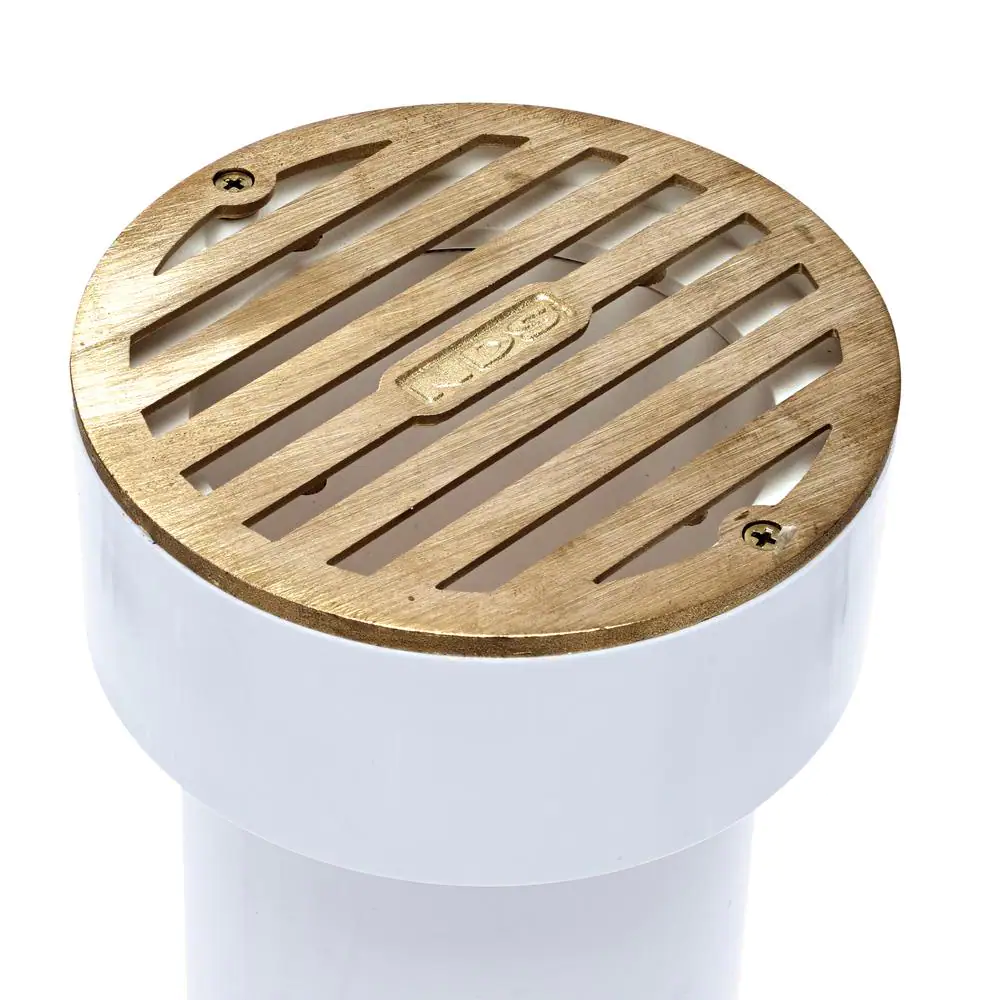 None 4 in. Brass Round Drainage Grate