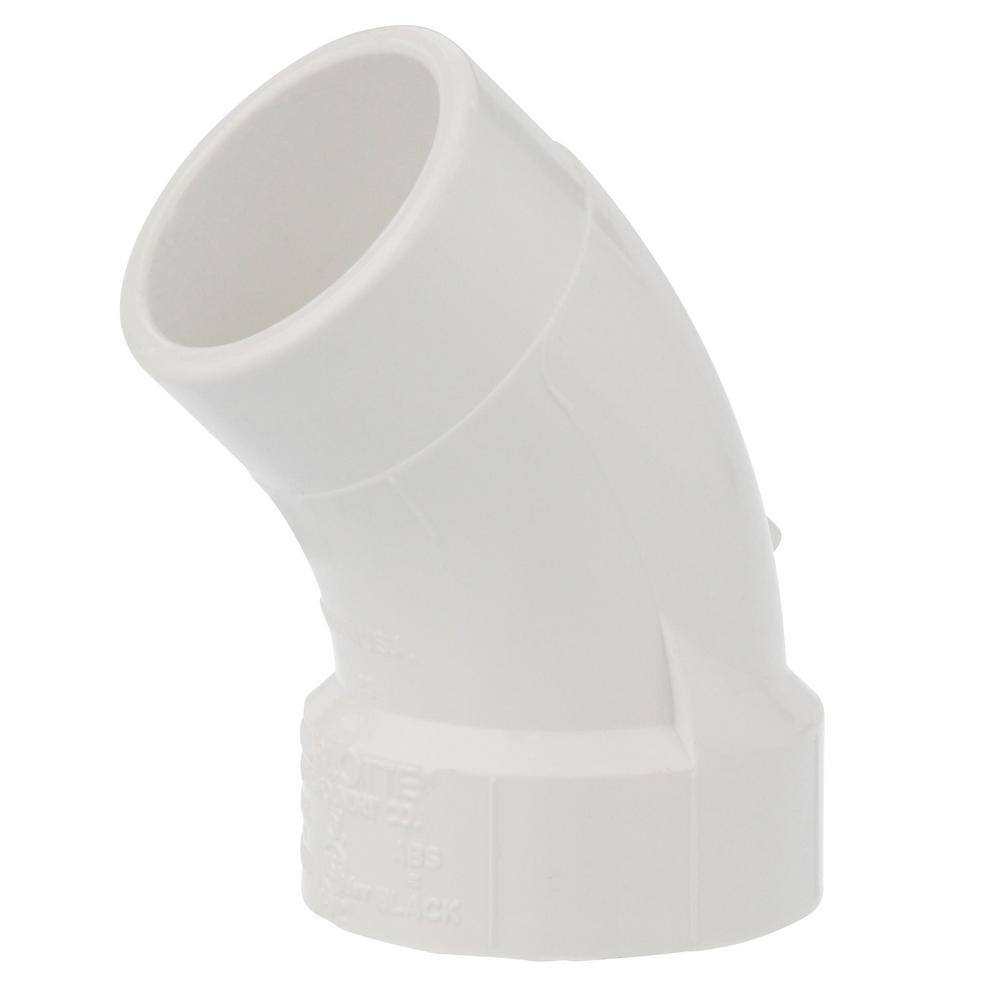 NIBCO 1-1/2 in. PVC DWV 45-Degree Spigot x Hub Street Elbow