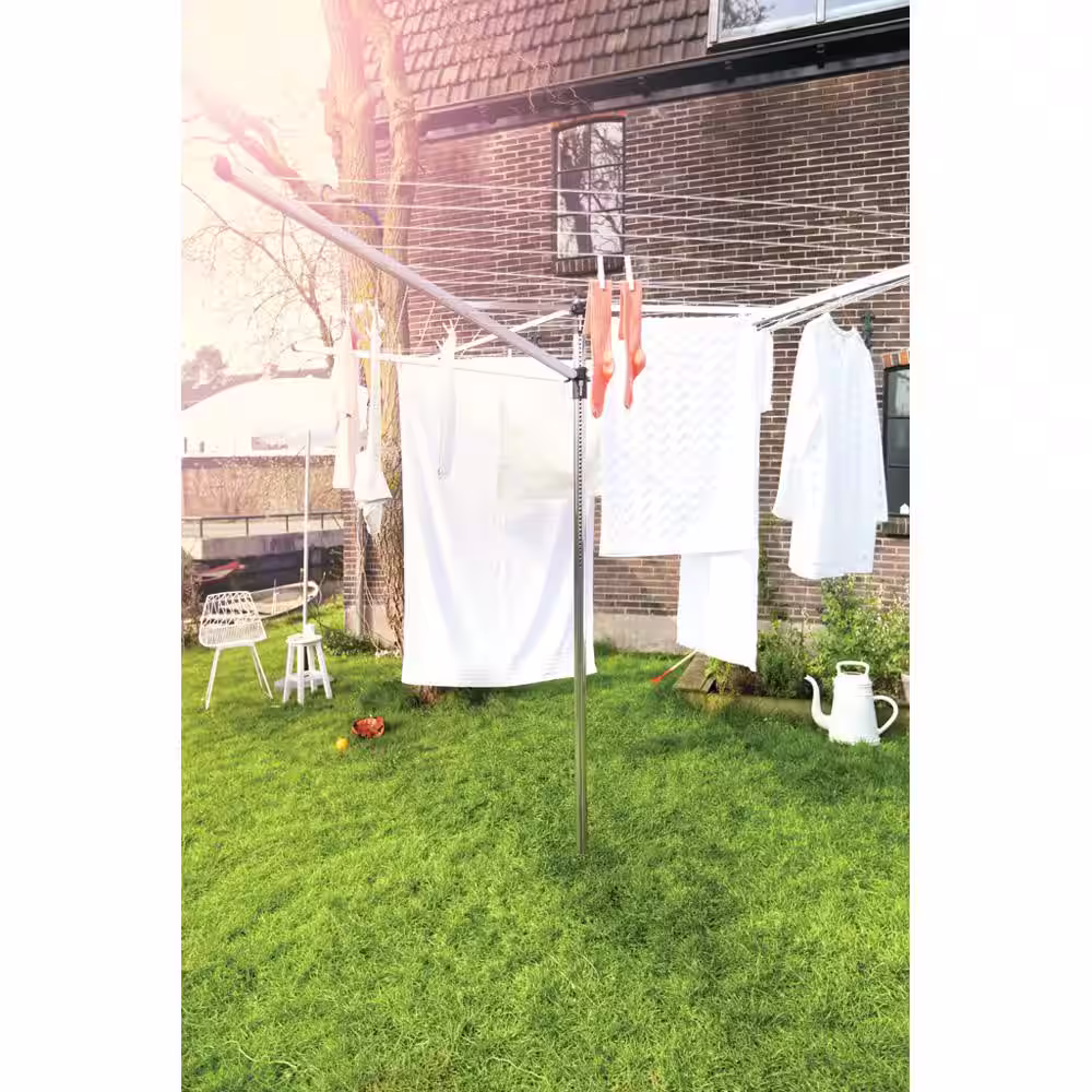Brabantia 106.7 x 106.7 in. Topspinner Outdoor Rotary Clothesline with Ground Spike