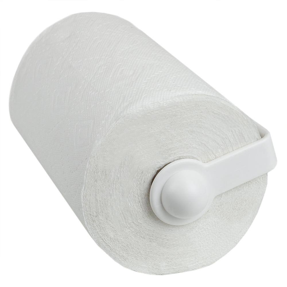 None Wall Mounted Plastic Paper Towel Holder in White