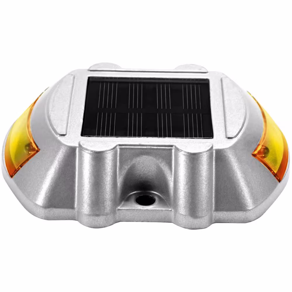 VEVOR Driveway Lights 8-Pack Outdoor Waterproof Wireless 6 LEDs Solar Dock Lights with Screw for Warning Walkway Path, Orange