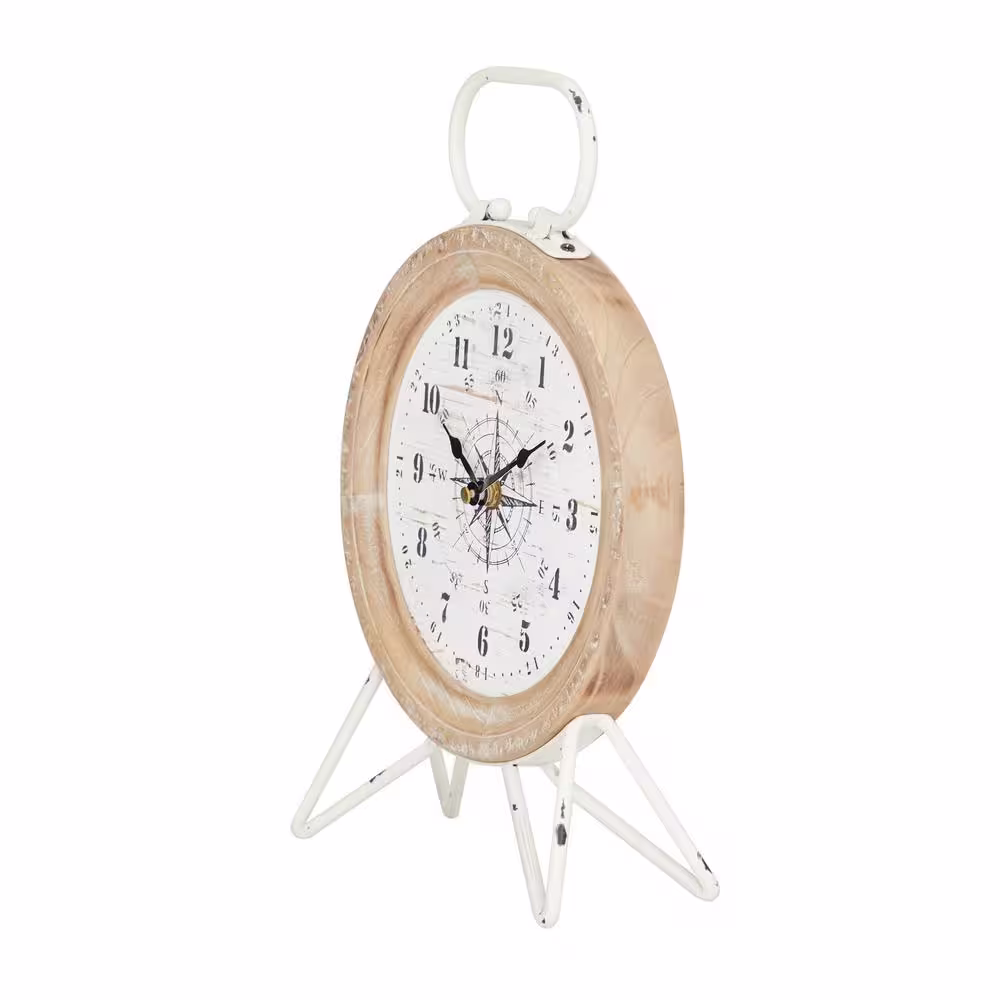 Litton Lane Brown Metal Compass Analog Clock