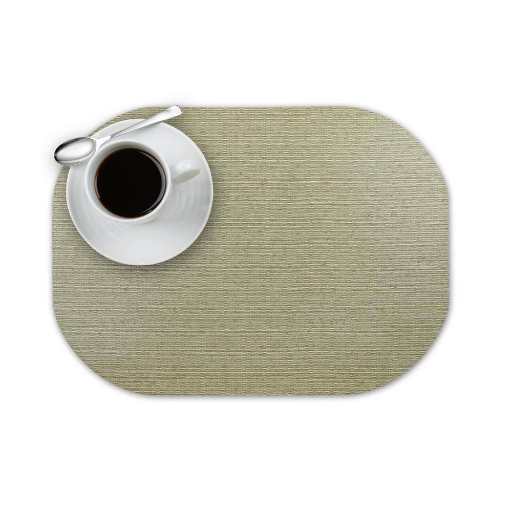 DASCO Easy Care Cabana/Oval 17 in. x 12 in. Jade Vinyl Placemats (Set of 6)