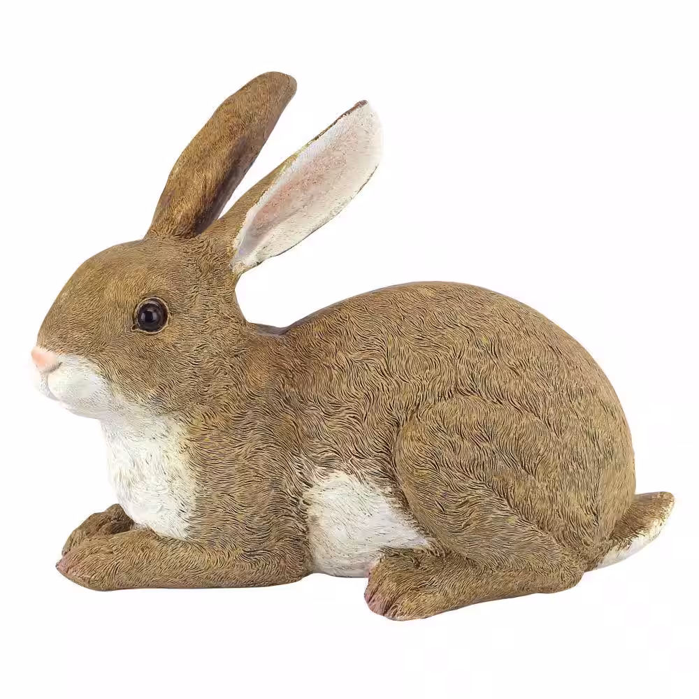 Design Toscano 7 in. H Bashful the Bunny Lying Down Garden Rabbit Statue