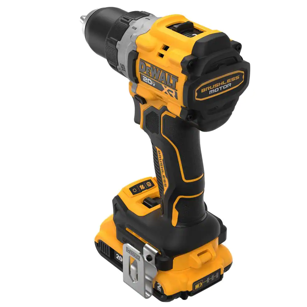 DEWALT 20V MAX Lithium-Ion Cordless Brushless 1/2 in. Drill Driver Kit with (2) 2.0Ah Batteries, Charger and Bag