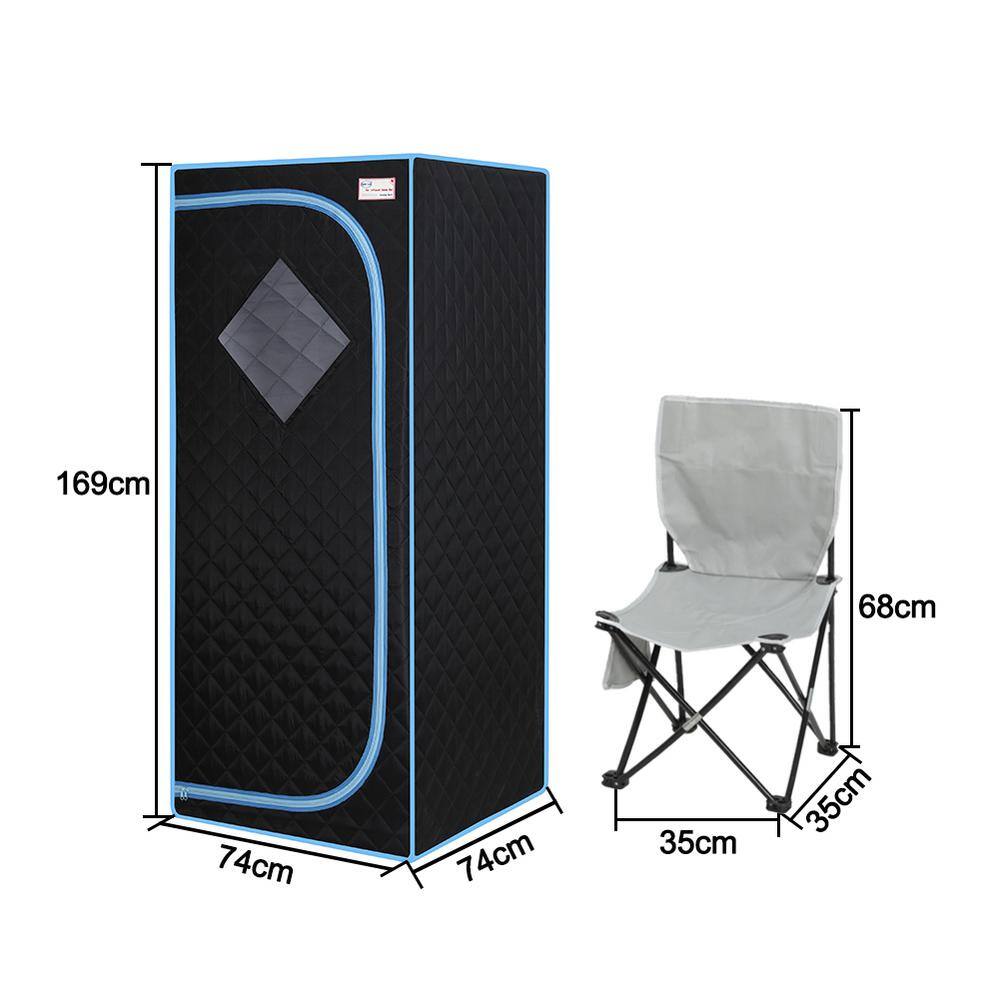 None 1-Person Full Size Black Steam Sauna Tent for Spa Detox at Home PVC Pipe Connector Easy to Install