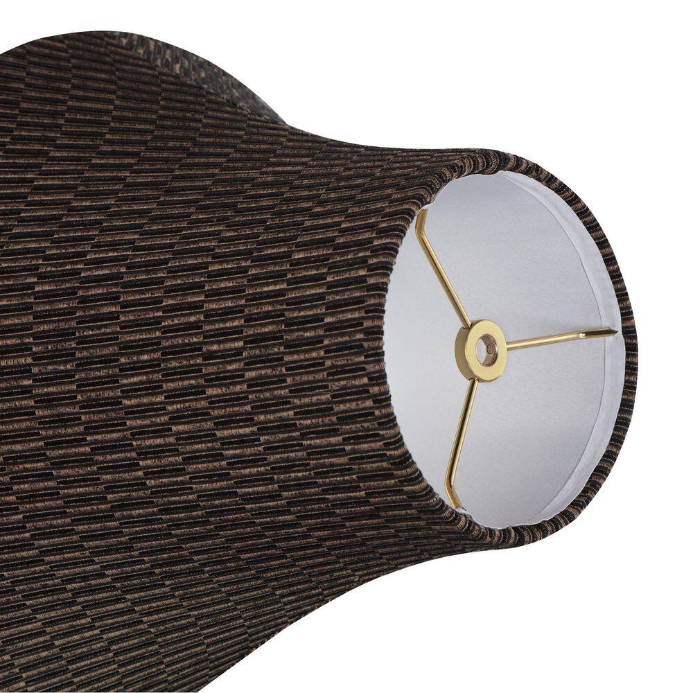 Aspen Creative Corporation 12 in. x 9.5 in. Black and Brown and Mixed striped Bell Lamp Shade