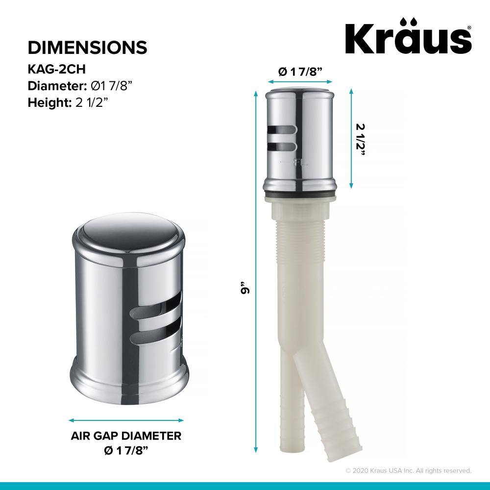 KRAUS Dishwasher Air Gap in Chrome