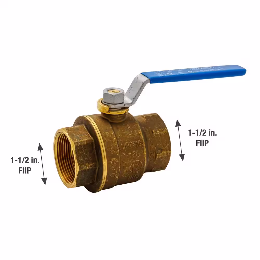 Everbilt 1-1/2 in. x 1-1/2 in. Brass FPT Full Port Threaded Ball Valve