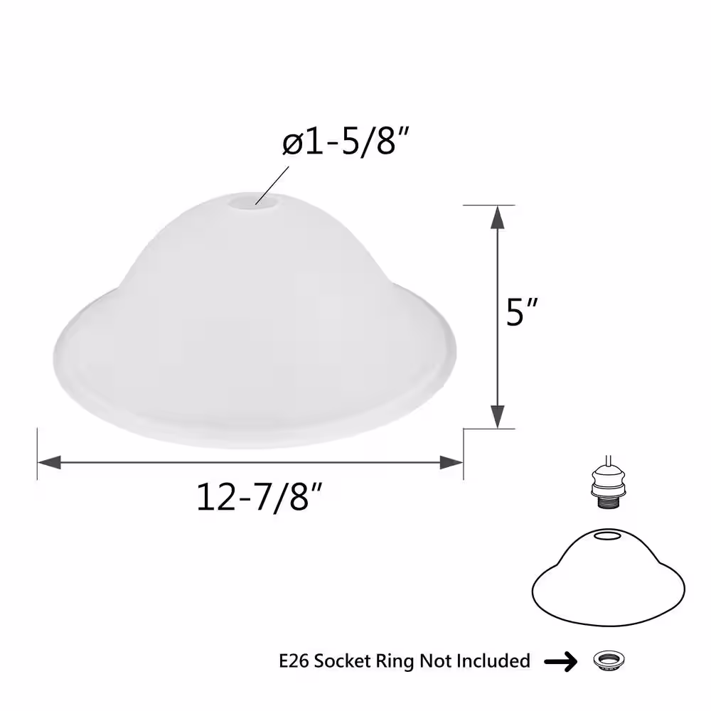 None 5 in. Frosted Torchiere Replacement Glass Shade