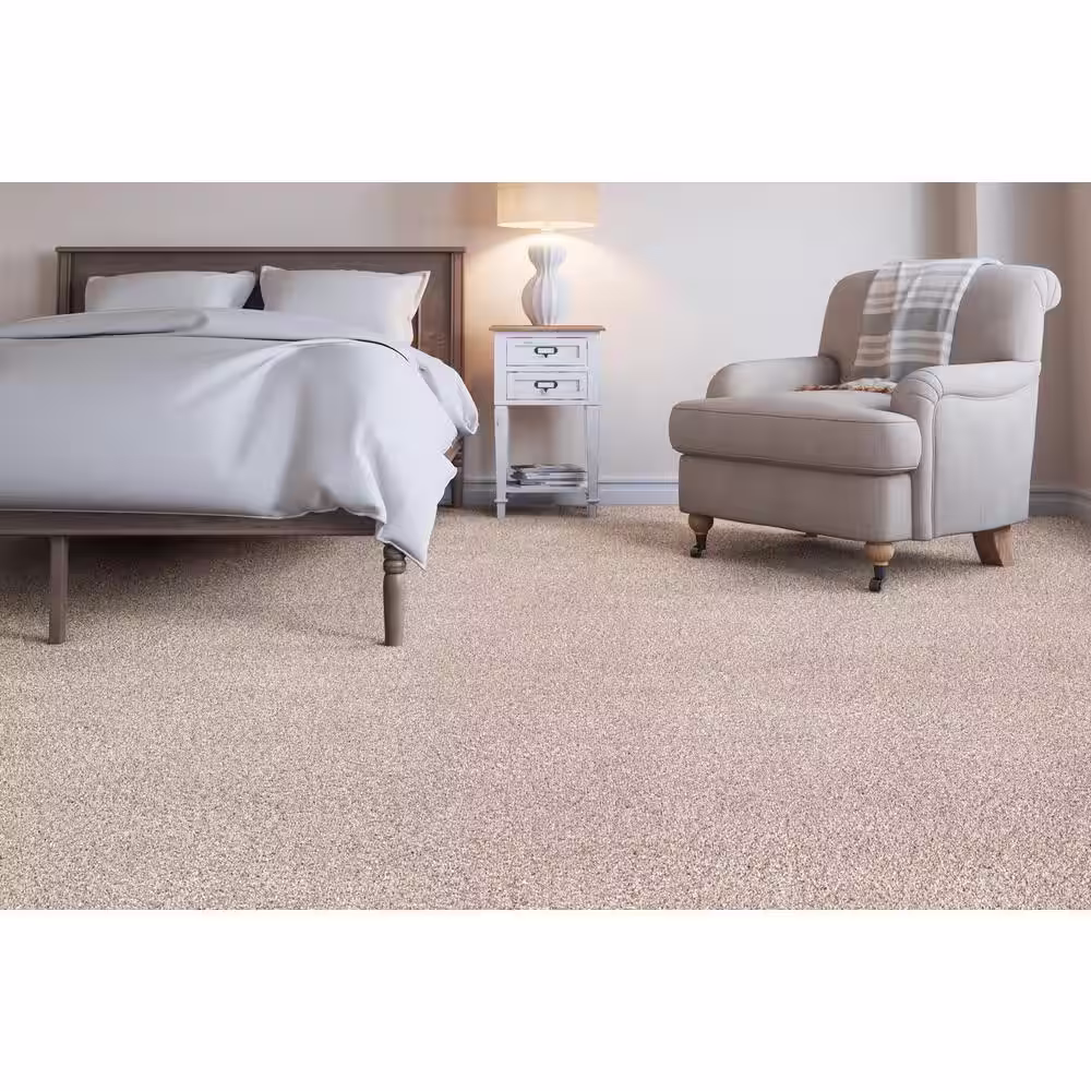 Home Decorators Collection Trendy Threads I - Fabulous - Gray 40 oz. SD Polyester Texture Installed Carpet