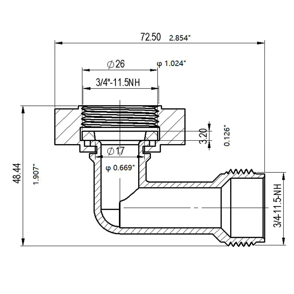 Everbilt 3/4 in. MHT x 3/4 in. FHT 90-Degree Brass Elbow Fitting