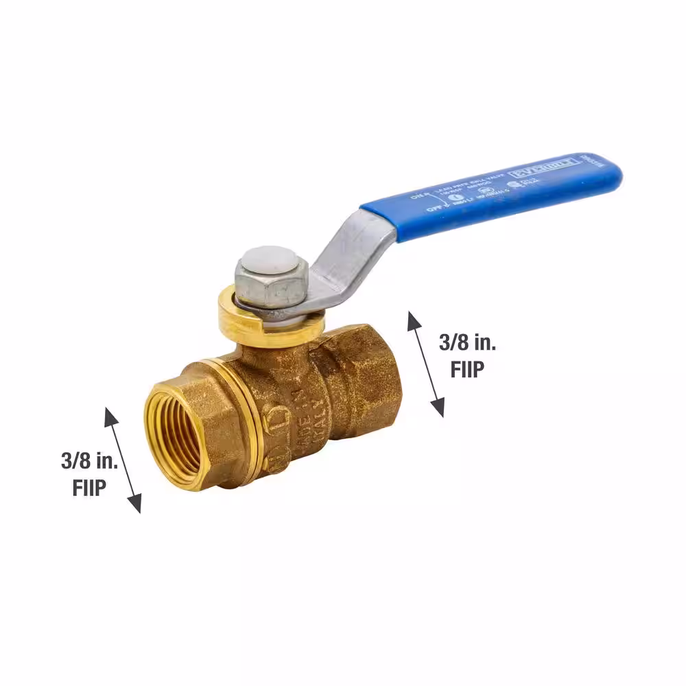 Everbilt 3/8 in. Brass FPT Full Port Threaded Ball Valve