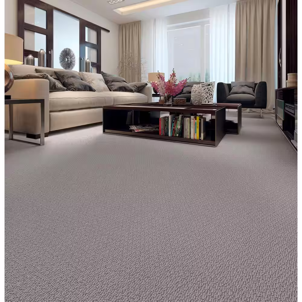 Home Decorators Collection Hickory Lane - Grecian - Beige 32.7 oz. SD Polyester Loop Installed Carpet