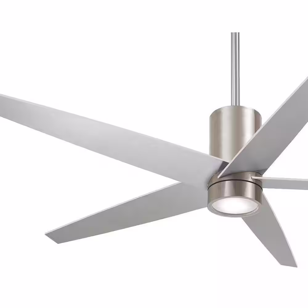 MINKA-AIRE Symbio 56 in. Integrated LED Indoor Brushed Nickel Ceiling Fan with Light with Remote Control