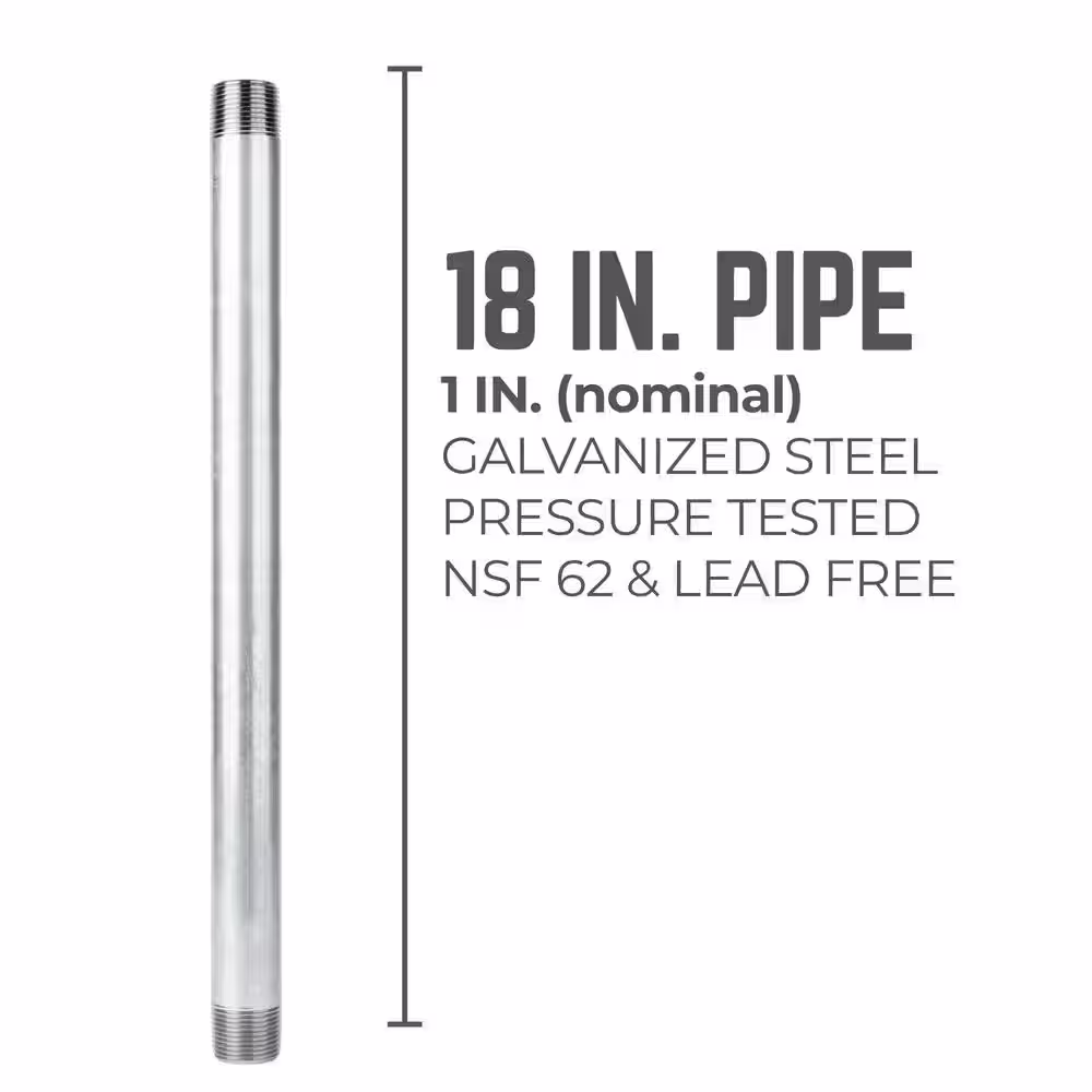 PIPE DECOR 1 in. x 1.5 ft. Galvanized Steel Pipe (4-Pack)