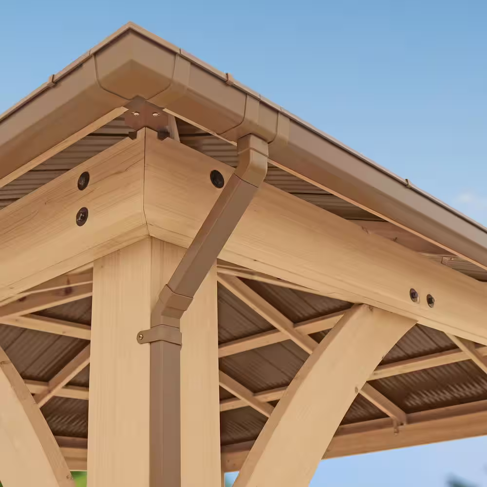 Yardistry 12 ft. x 12 ft. Rain Gutter Kit for the Meridian Gazebo