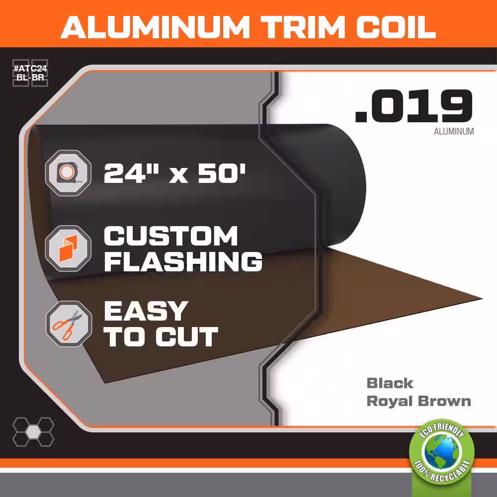 Gibraltar Building Products 24 in. x 50 ft. Black/White Aluminum Trim Coil