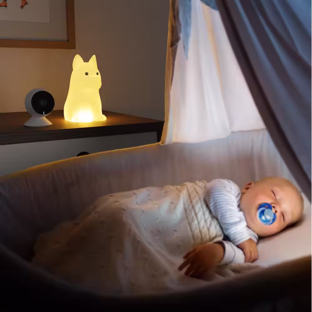 Globe Electric Tucker Dog Multicolor Changing Integrated LED Rechargeable Silicone Night Light Lamp, White