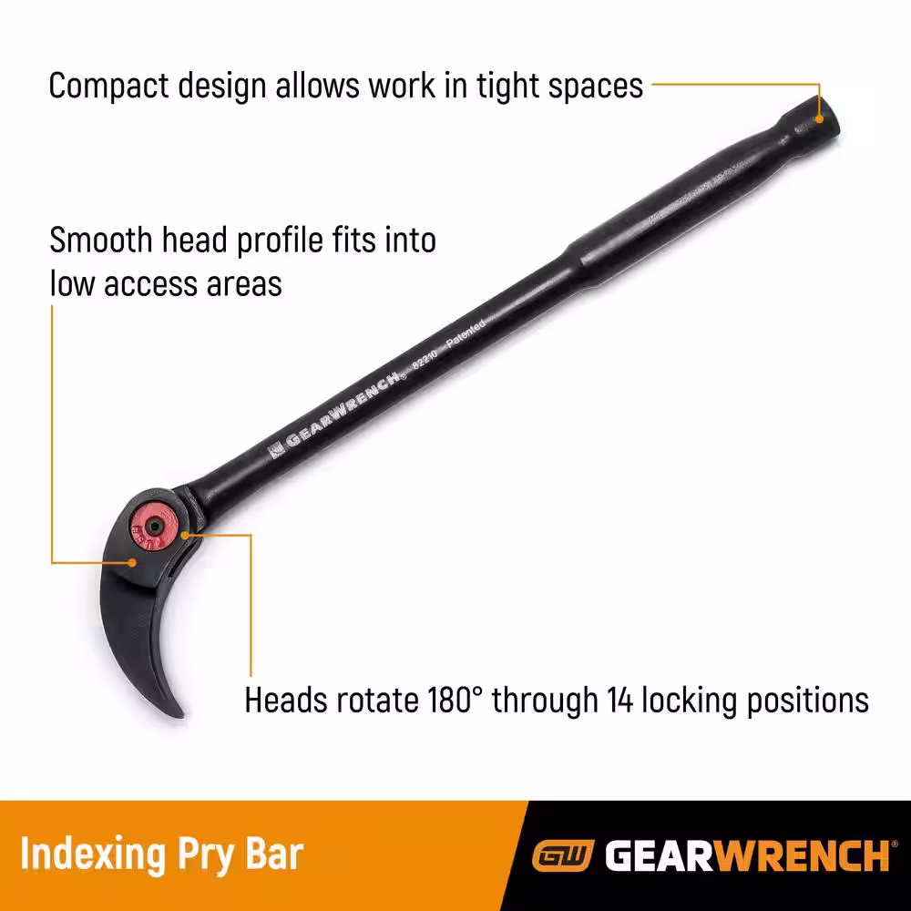 GEARWRENCH 8 in., 10 in., and 16 in. Indexing Head Pry Bar Set (3-Piece)