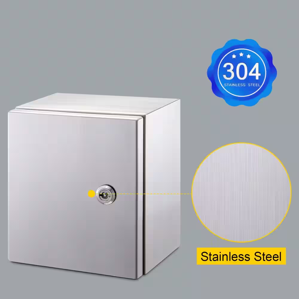 VEVOR 2048 cu. in. Electrical Enclosure Box 16 x 16 x 8 in. NENA 4X IP66 Wall Mount Junction Outlet Box Stainless Steel