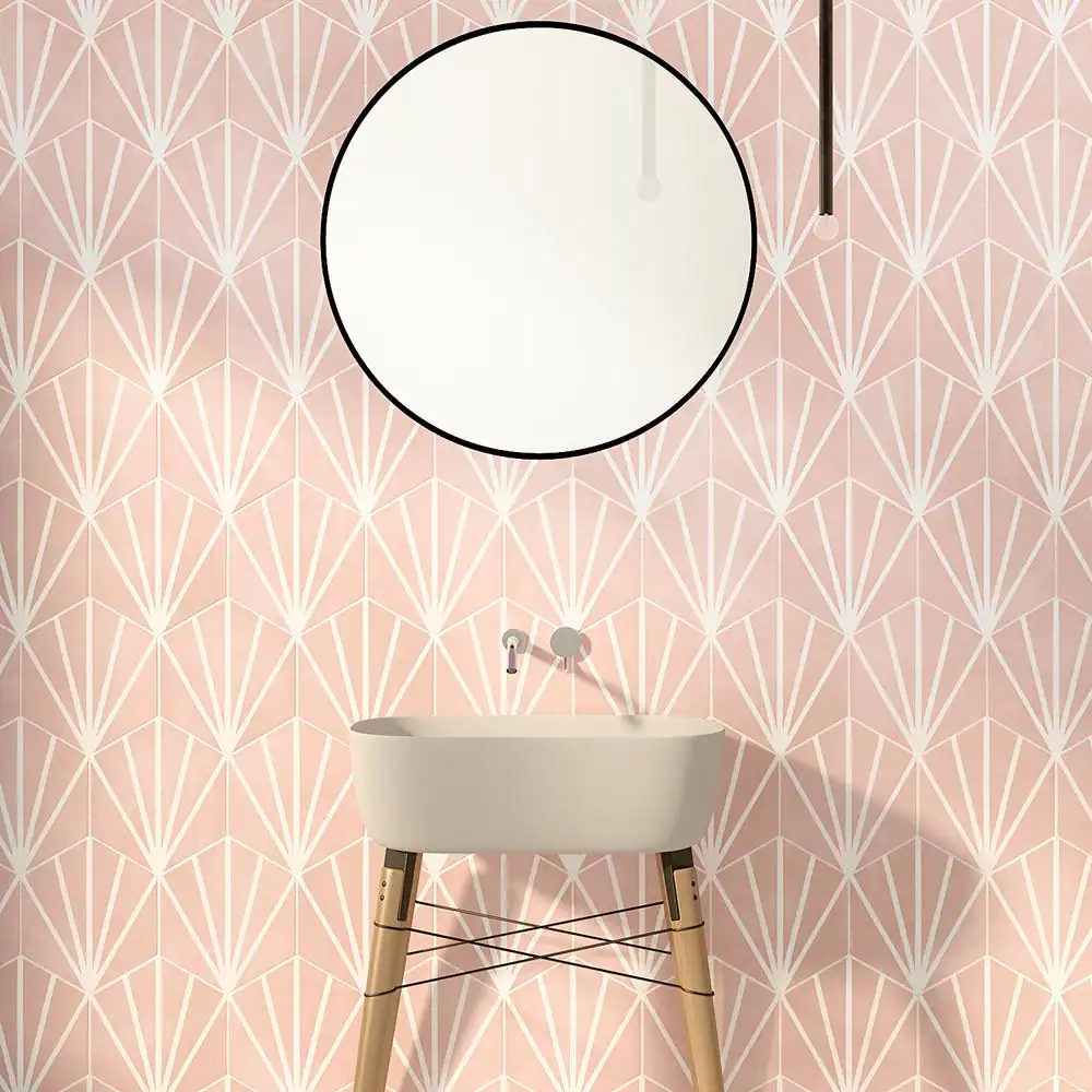 Ivy Hill Tile Eclipse Ray Blush 7.79 in. x 8.98 in. Matte Porcelain Floor and Wall Tile (9.03 sq. ft. / Case)
