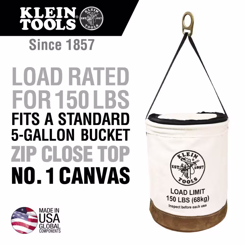 Klein Tools Canvas Bucket with Bucket Top, 22-Inch