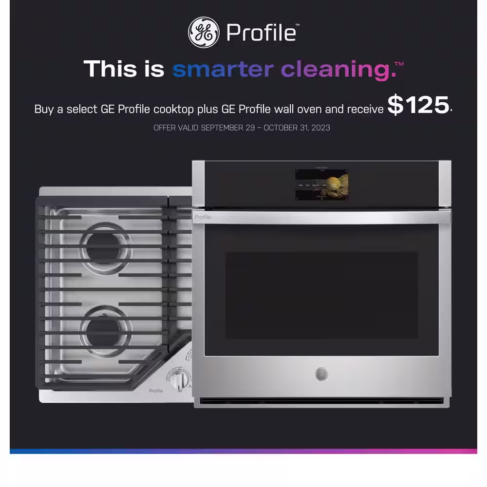 GE Profile Profile 27 in. Smart Double Electric Wall Oven with Convection (Upper Oven) Self-Cleaning in Stainless Steel