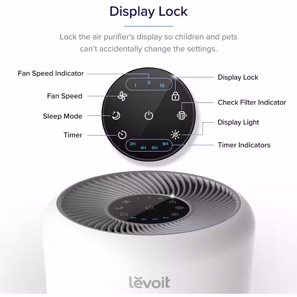 LEVOIT VortexAir True HEPA Air Purifier, 220 Sq Ft