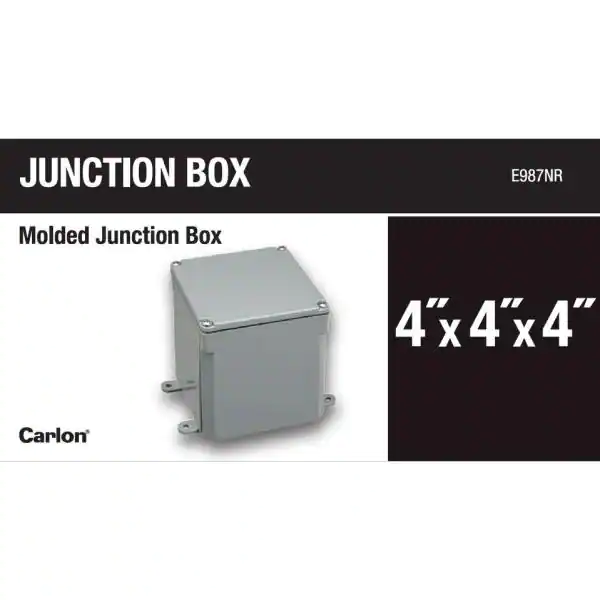 Carlon 4 in. x 4 in. x 4 in. Gray PVC Junction Box