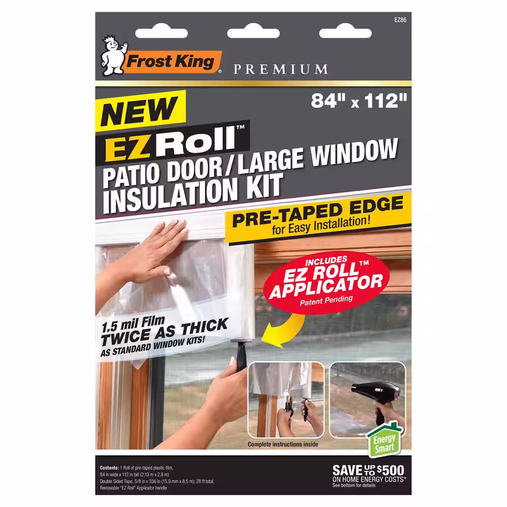 Frost King E/O 84 in. x 112 in. Premium Heavy-Duty EZ Roll Shrink Patio Door/Large Window Insulation Kit