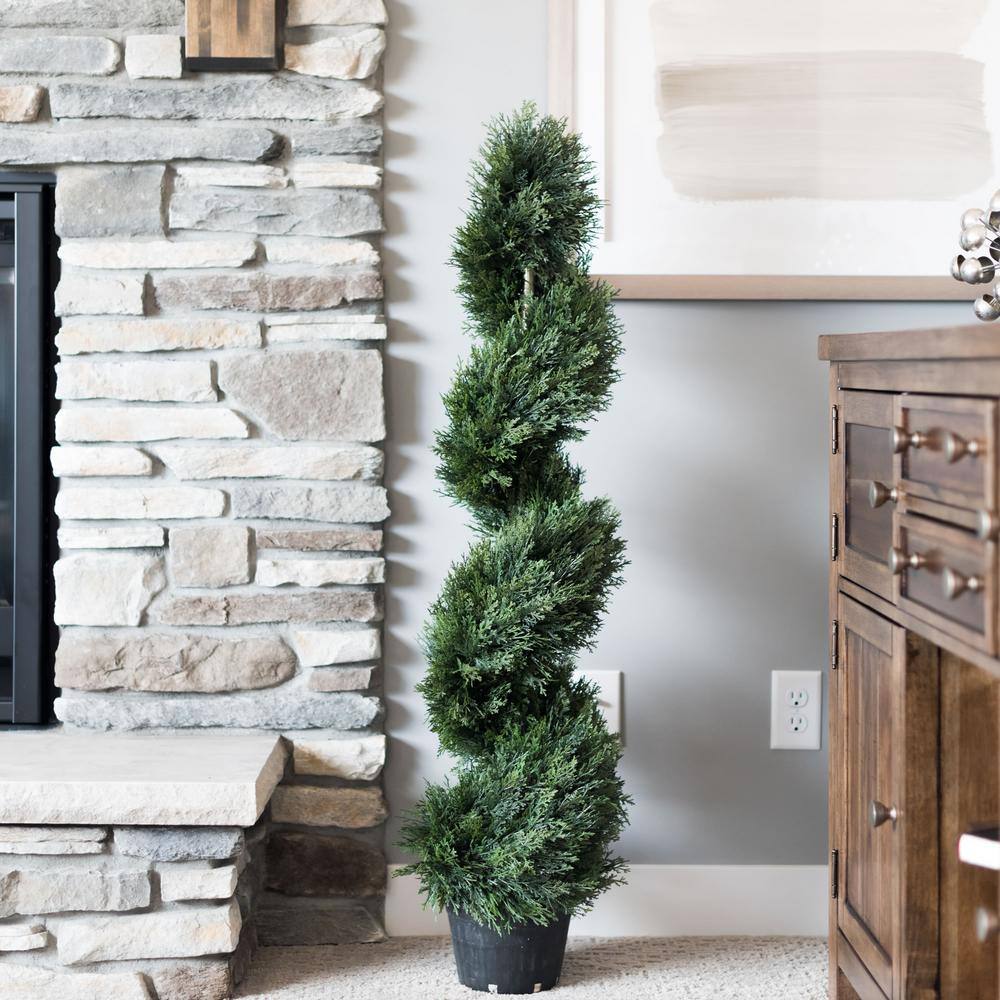 Vickerman 4 ft. Artificial Cedar Spiral on Pot (UV)