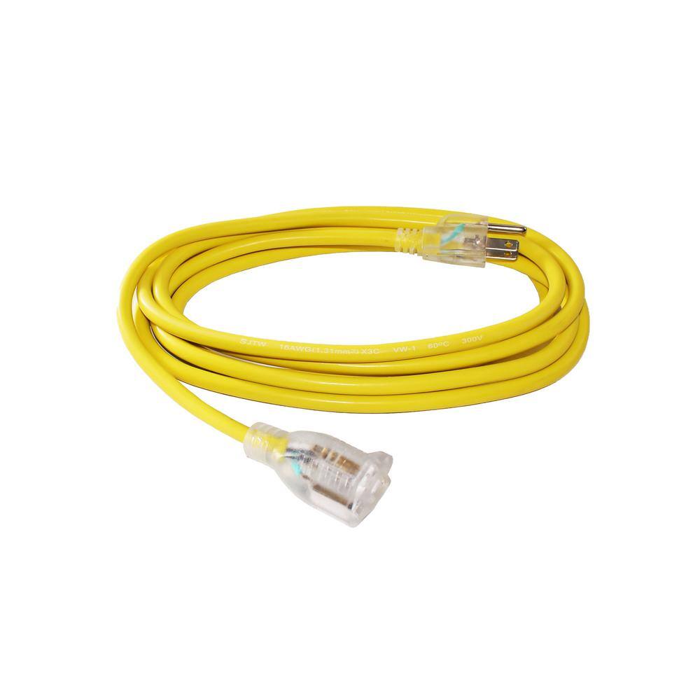 None 10 ft. 12/3 SJT 300V LIGHTED END 13 AMP 1625-WattS Extension Cord for Indoor/Outdoor Use (2-Pack)